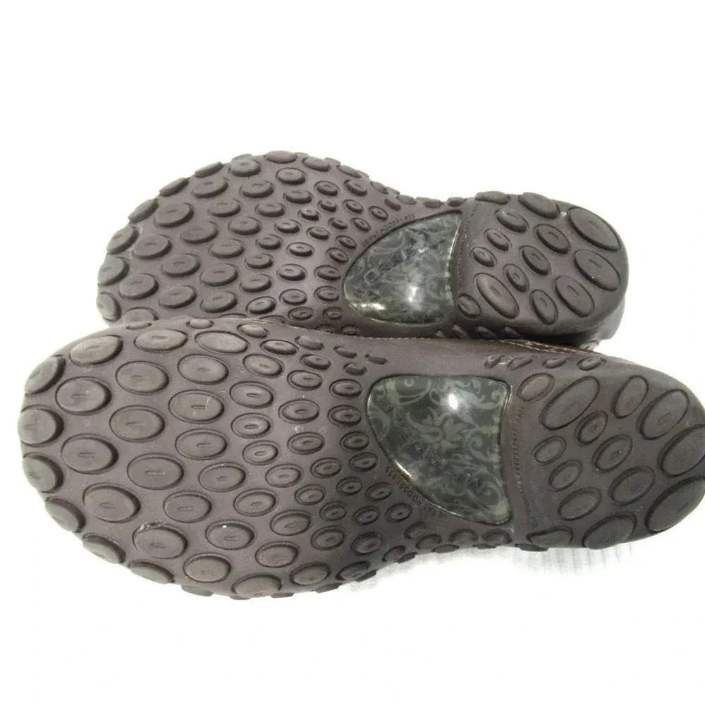 Hiking Outdoors Trail Merrell Slip On Brown Leather & Suede Shoes Women Size 7.5 - Picture 6 of 7